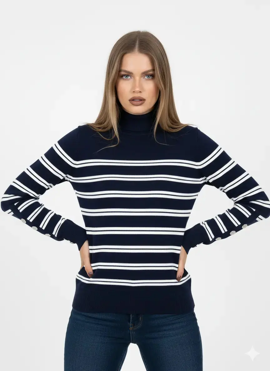 Maglia lupetto a righe - Image 12