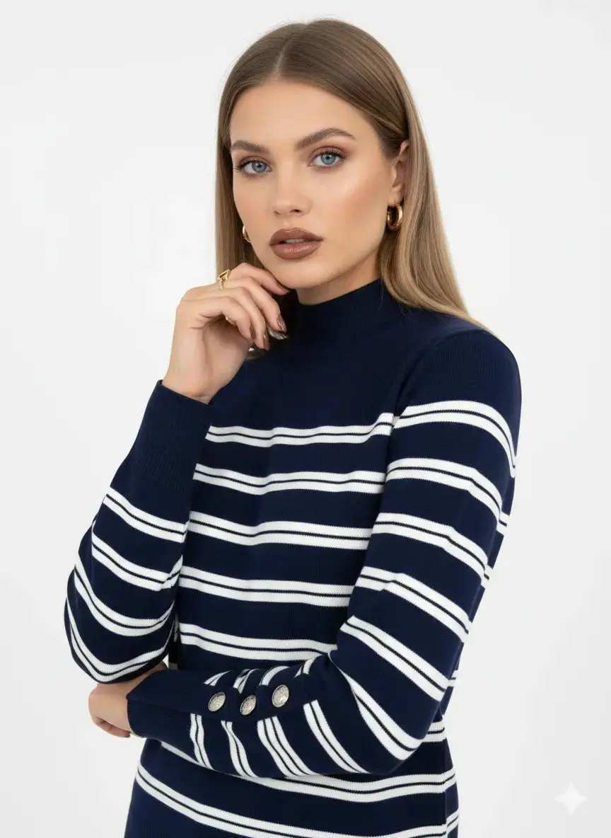 Maglia lupetto a righe - Image 13