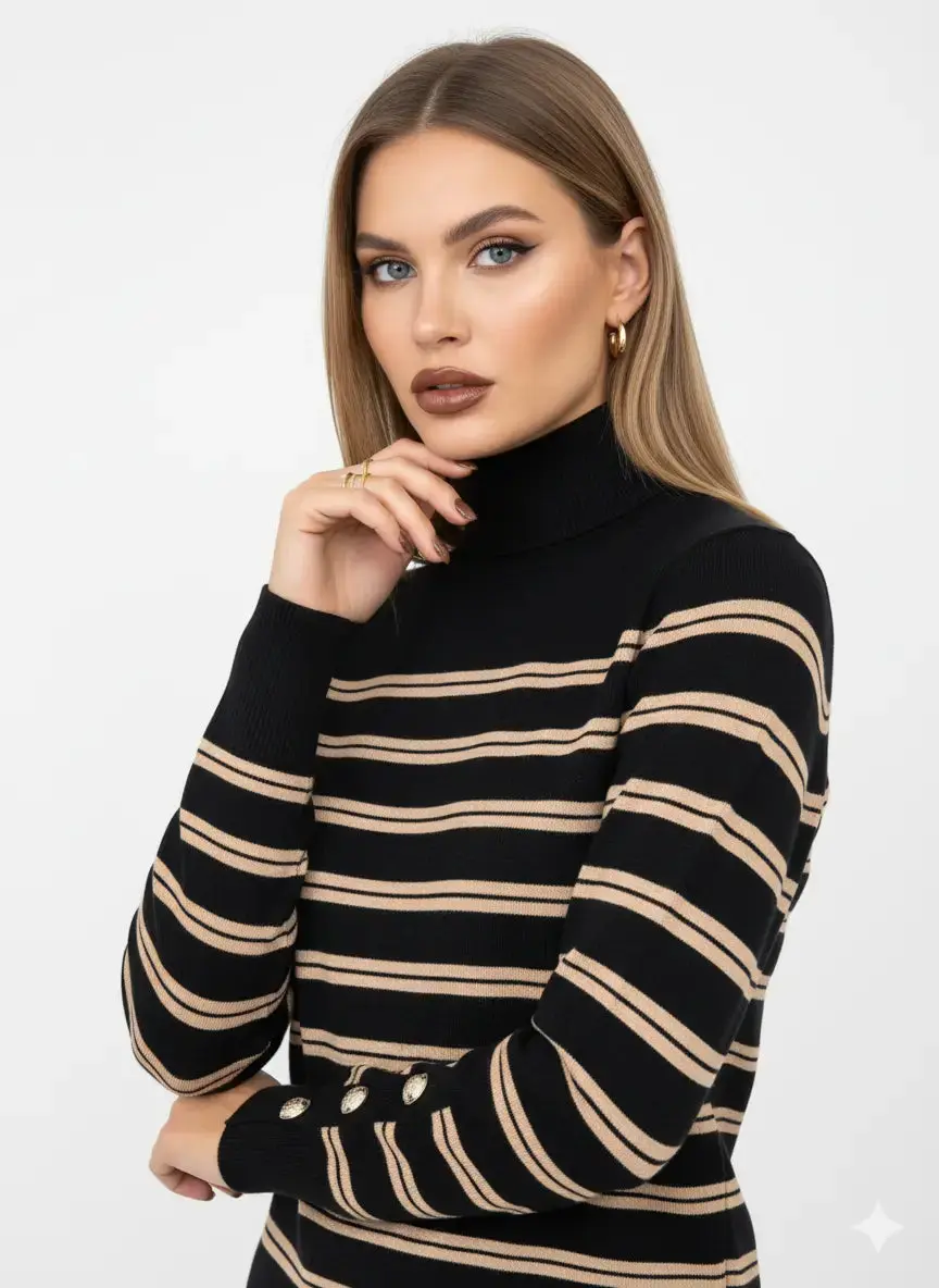 Maglia lupetto a righe - Image 8