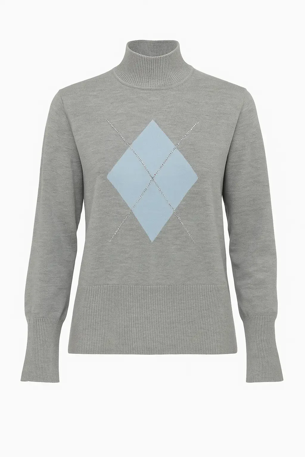 Maglia lupetto con rombo e applicazioni - Image 7