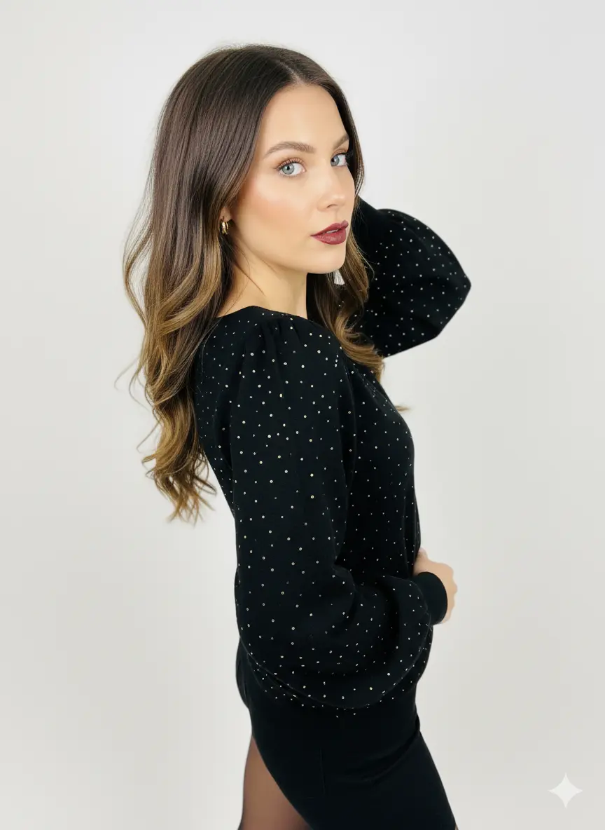 Maglia scollo madonna con applicazioni strass - Image 19
