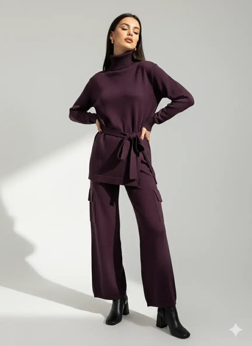 Pantalone cargo in maglia - Image 2