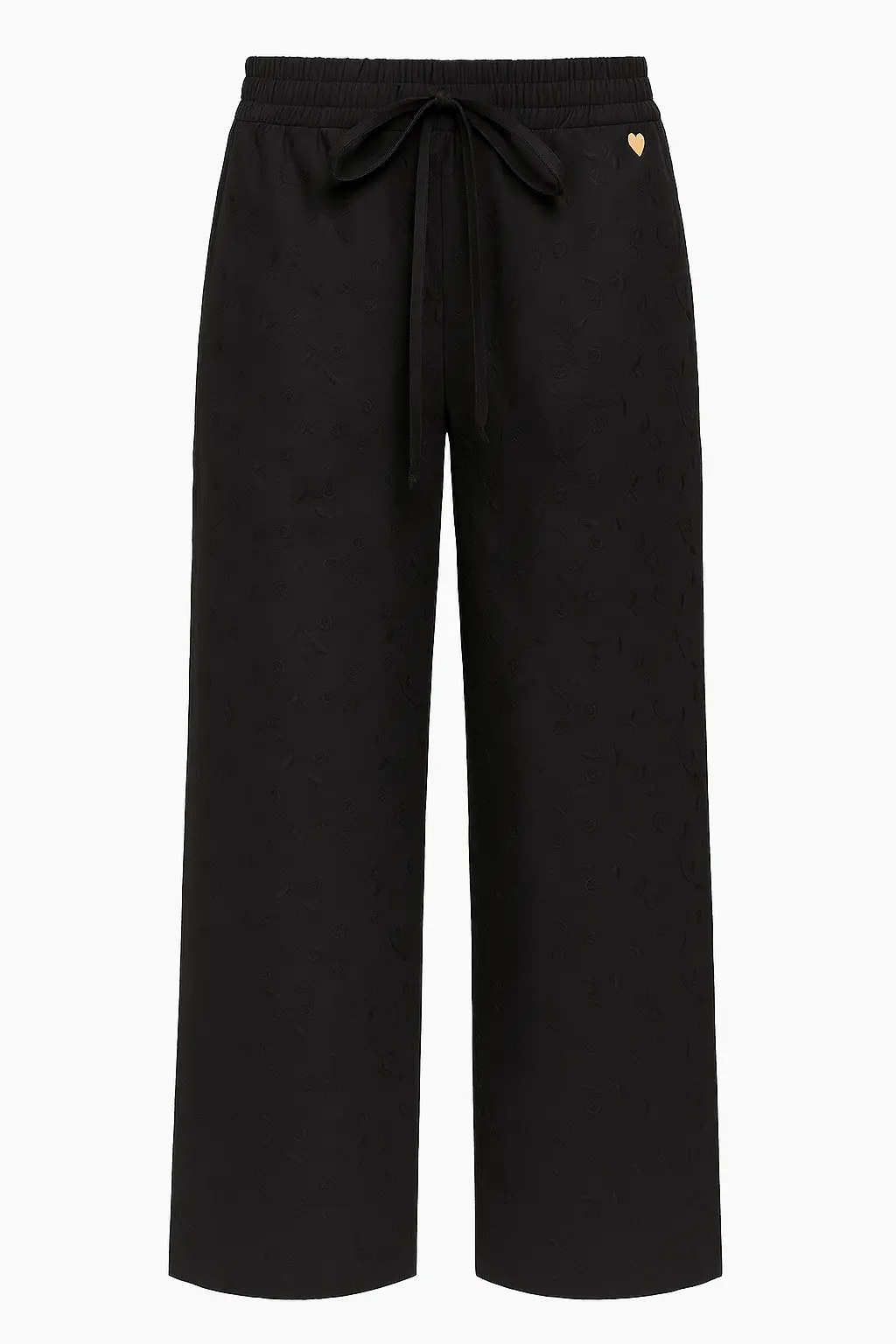 Pantalone con ricami floreali e bustino elastico
