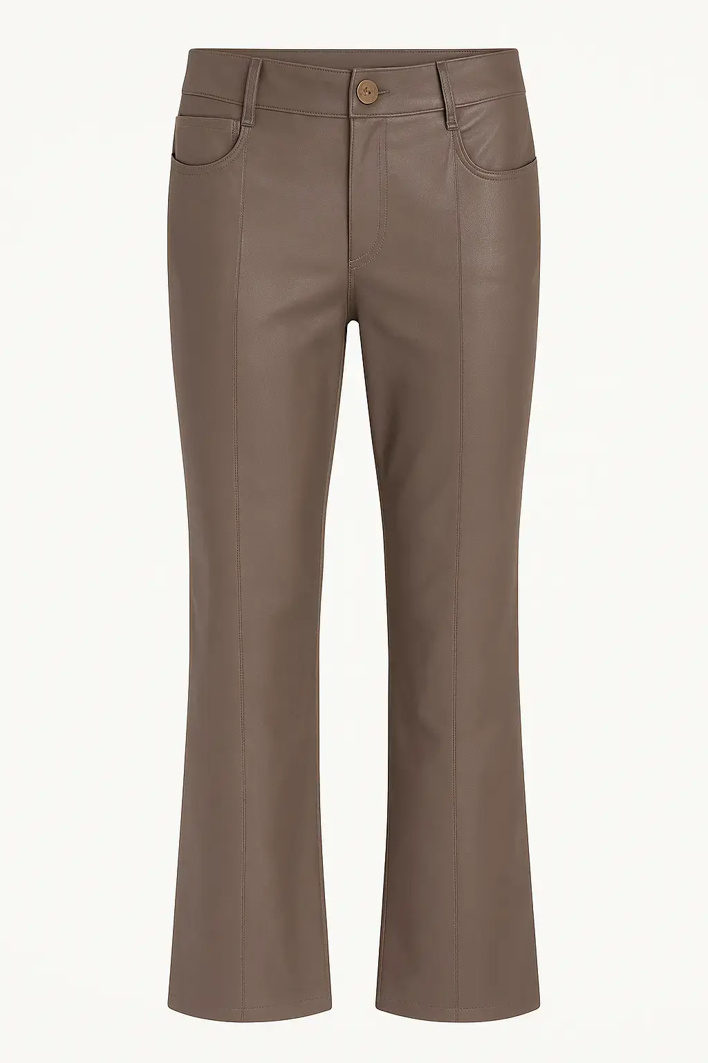 Pantalone eco pelle in tinta unita