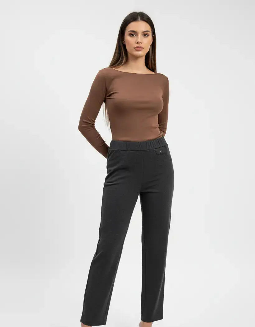 Pantalone elasticizzato gamba dritta - Image 2
