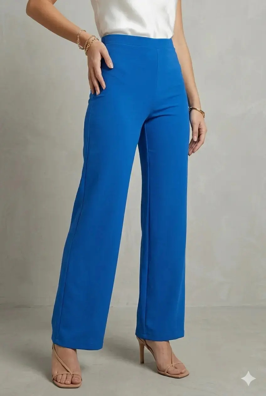 Pantalone gamba dritta e bustino elastico - Image 4