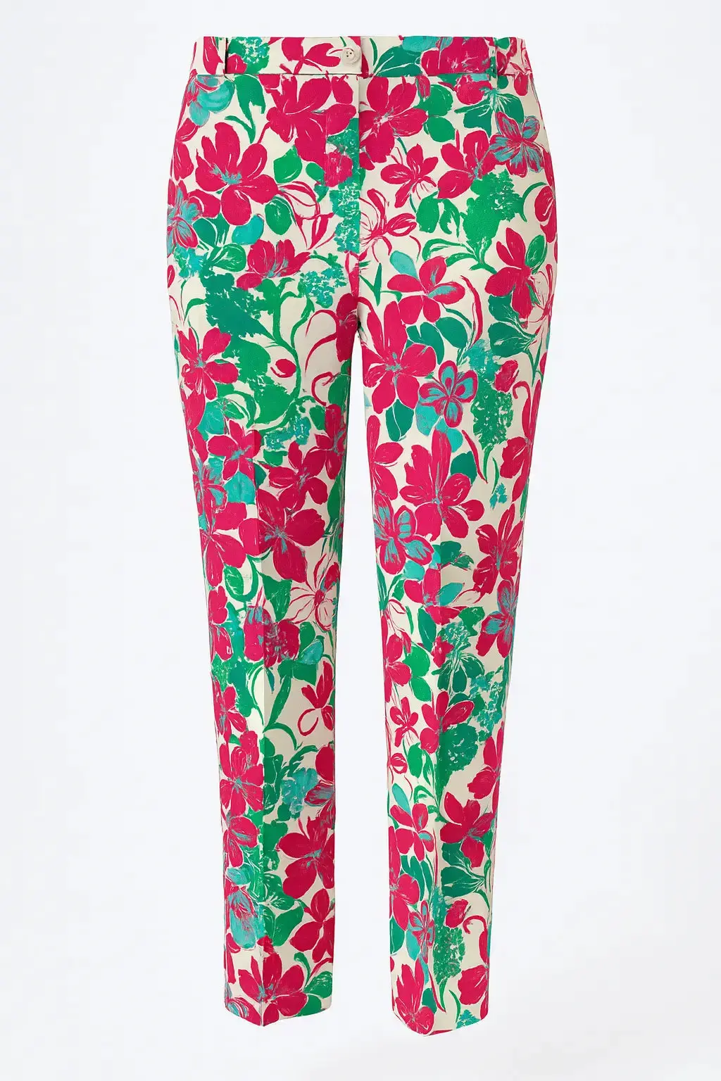 Pantalone gamba dritta in cady stampato