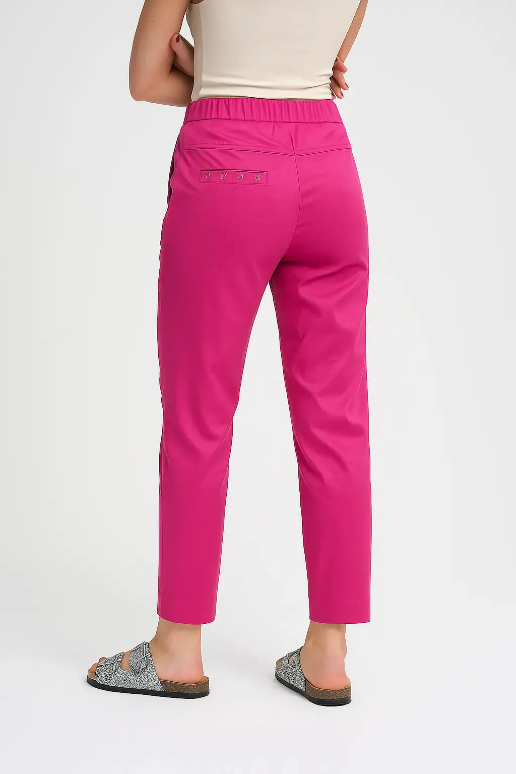 Pantalone in rasatello di cotone slim fit - Image 2