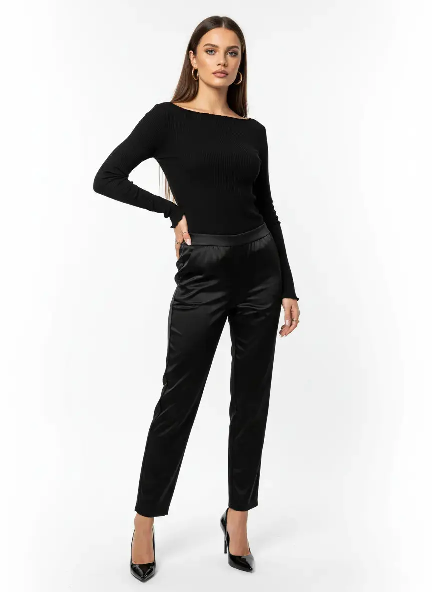 Pantalone in raso a gamba dritta - Image 3