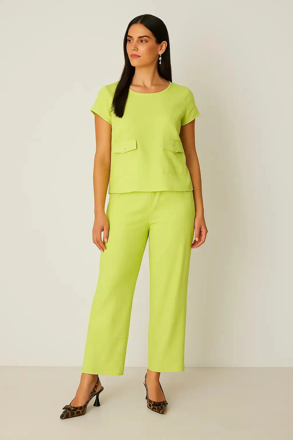 Pantalone in viscosa con vita elastica - Image 2