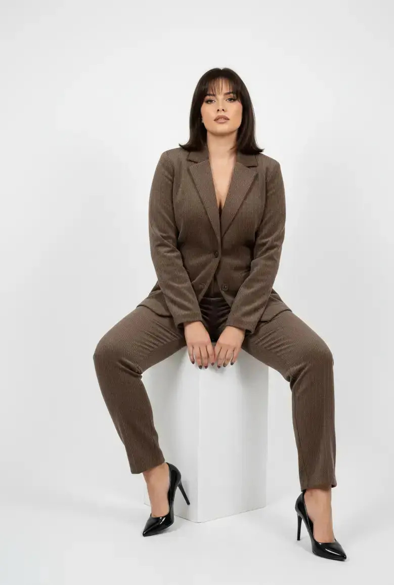 Pantalone mille righe con zip e bustino - Image 5