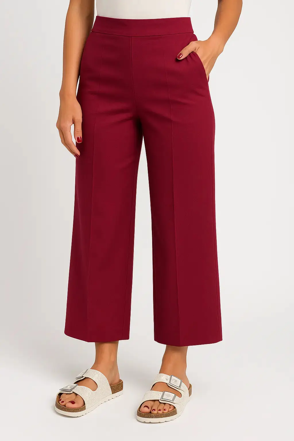 Pantaloni ampi in misto lino e viscosa - Image 2