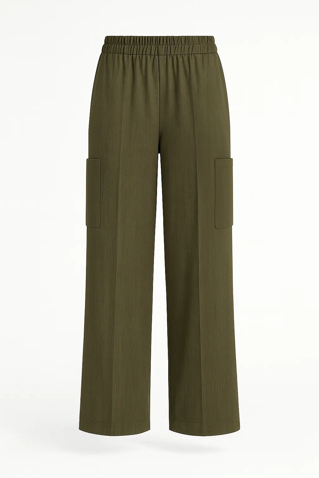 Pantaloni cargo a palazzo con bustino elastico e tasconi laterali
