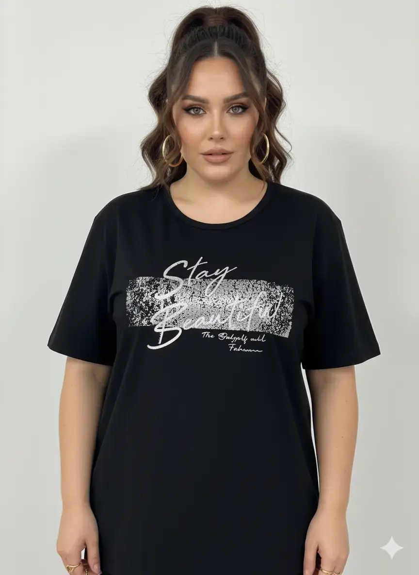 T-shirt con stampa e applicazione argento - Image 5