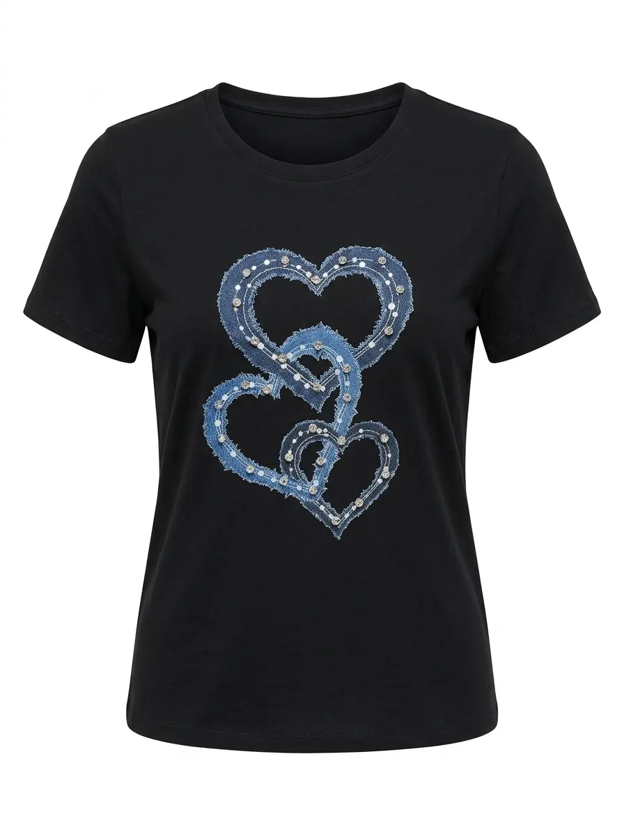 T-shirt Denim Hearts