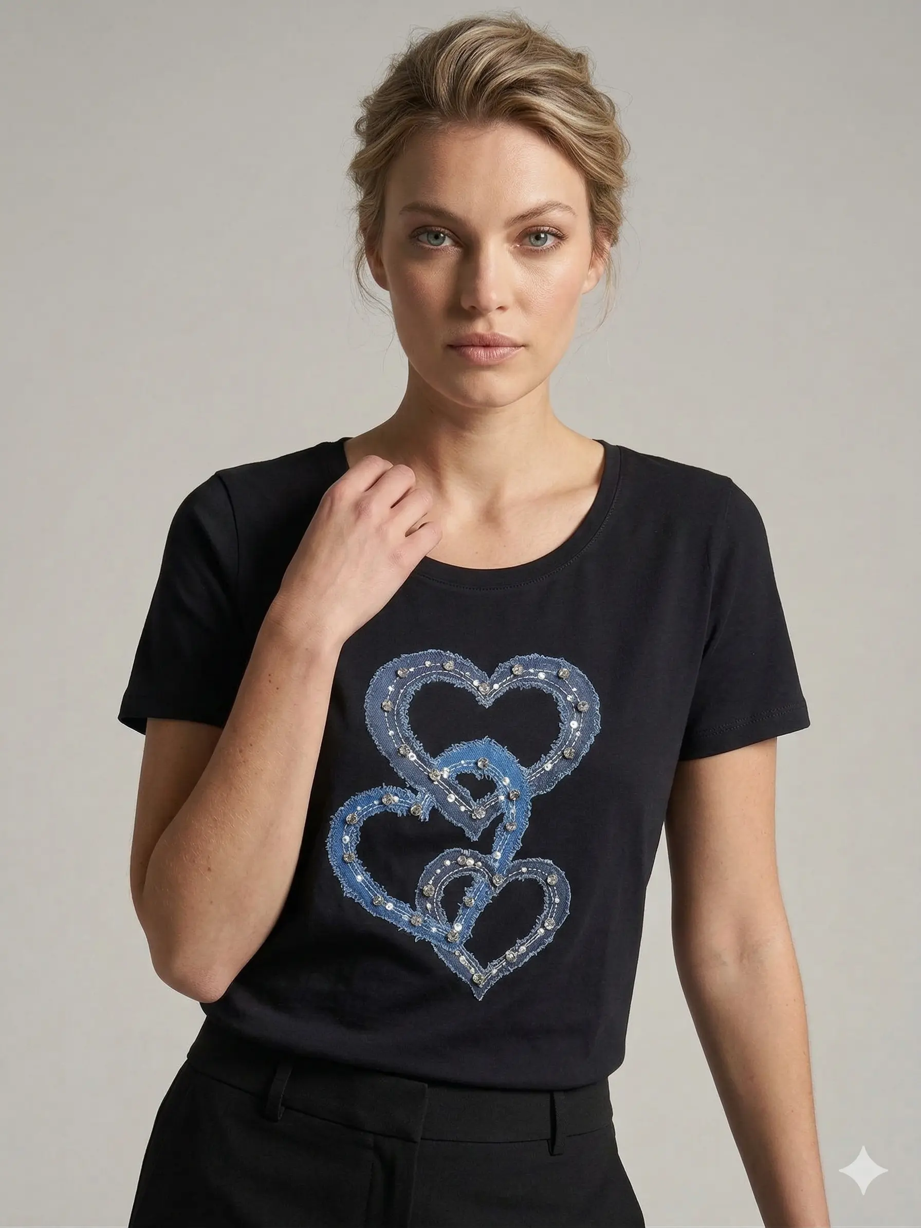 T-shirt Denim Hearts - Image 2