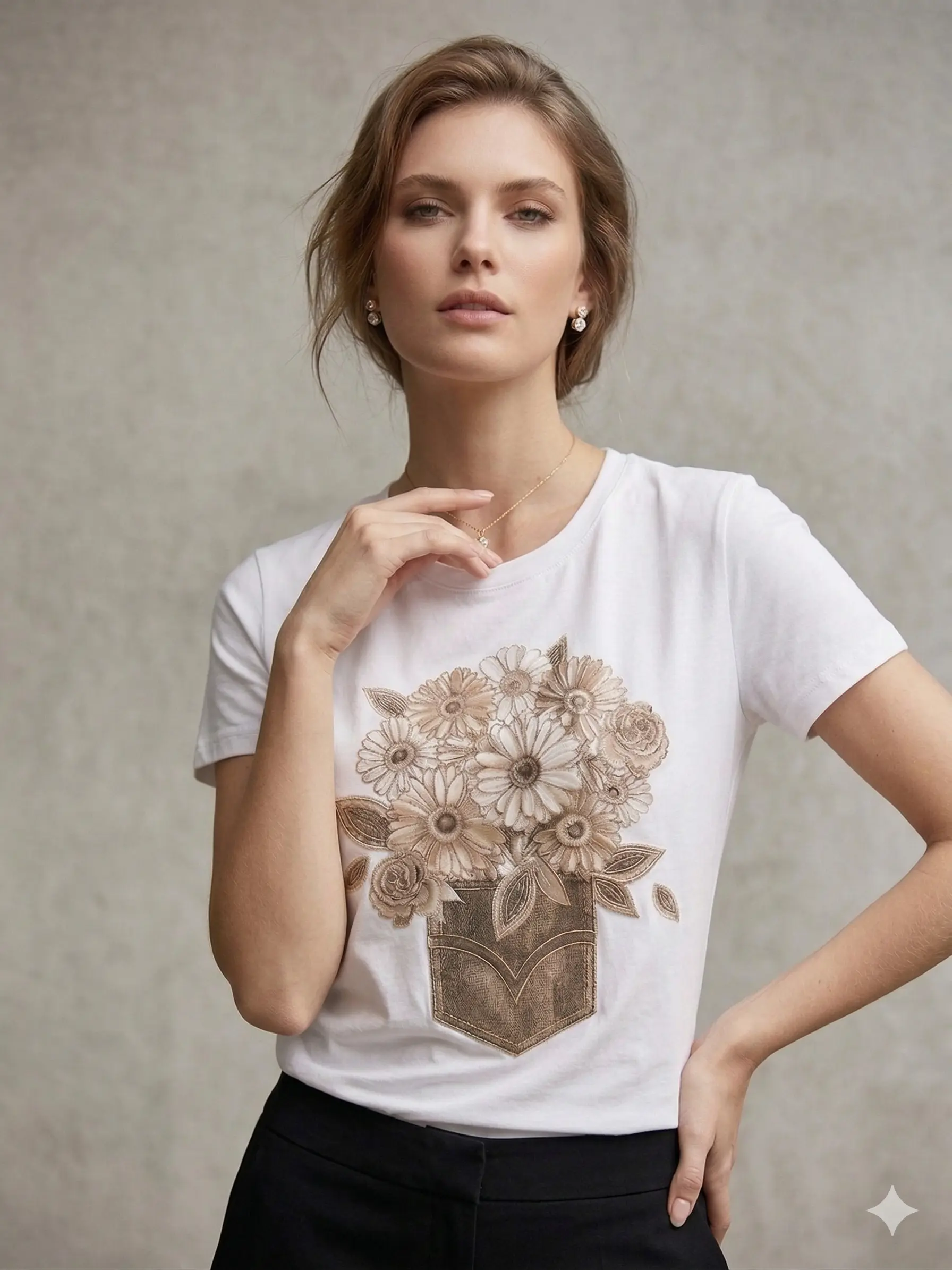 T-shirt Flower Pocket - Image 4