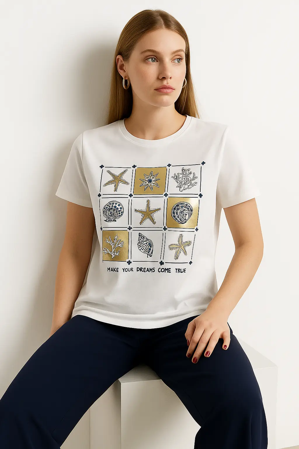 T-shirt in jersey di cotone con stampa