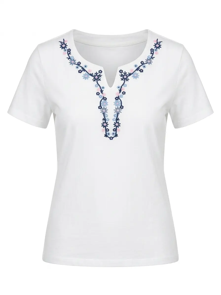 T-Shirt Scollo Ricamato - Image 6