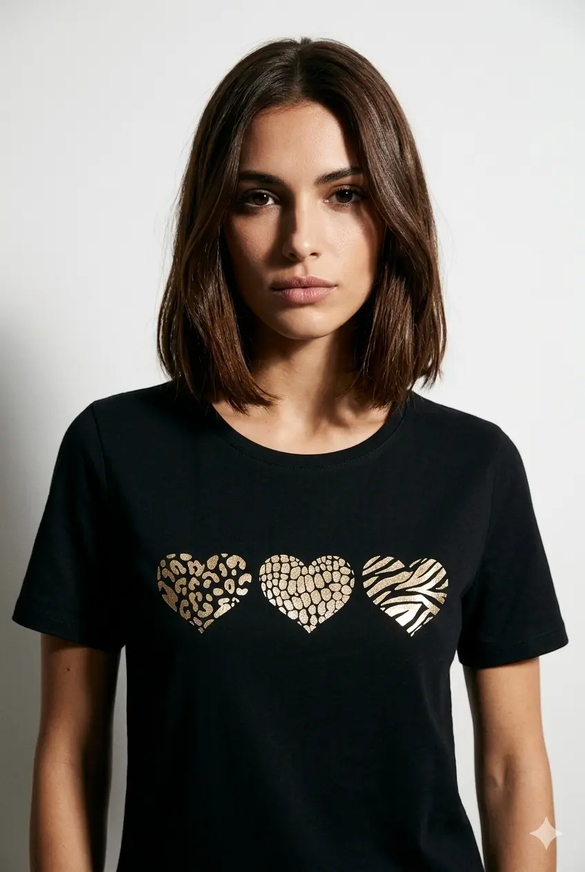 T-Shirt Stampa Cuori - Image 3