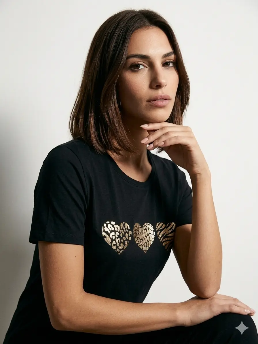 T-Shirt Stampa Cuori - Image 4