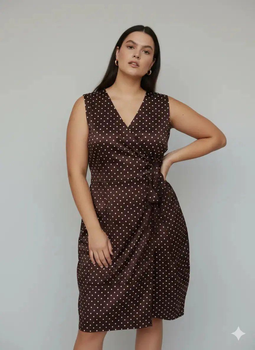 Wrap dress a pois con fondo gonna a palloncino - Image 4